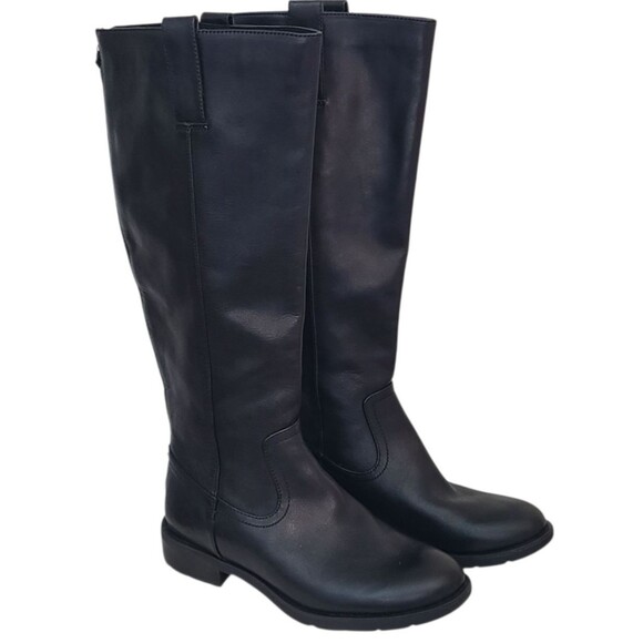 Sofft Samantha Womens 8M Riding Boots Black Leather Back Zipper Western Casual - Picture 1 of 14